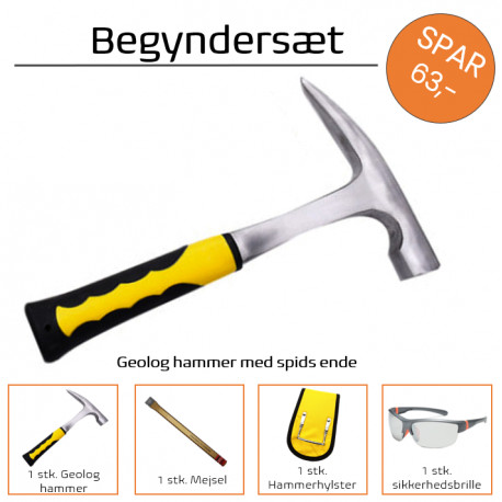 Begyndersæt til fossil- og sten- og krystaljagt Begyndersæt til fossil- og sten- og krystaljagt