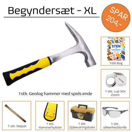 Begyndersæt til fossil- og sten- og krystaljagt Begyndersæt til fossil- og sten- og krystaljagt