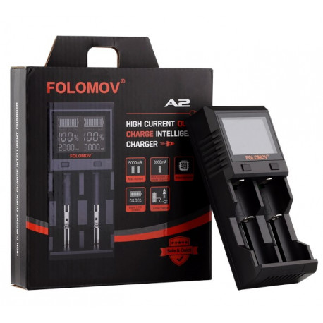 Folomov A2 26650 18650 2000 hurtigoplader Folomov A2 26650 18650 2000 hurtigoplader