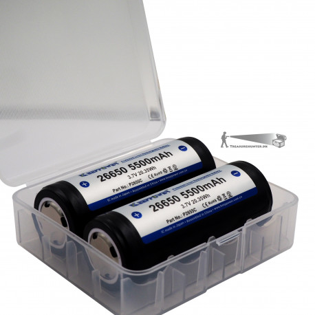 2 stk 26650 KeepPower 5500mAh beskyttet Li-Ion batteri 3,6V 2 stk 26650 KeepPower 5500mAh beskyttet Li-Ion batteri 3,6V